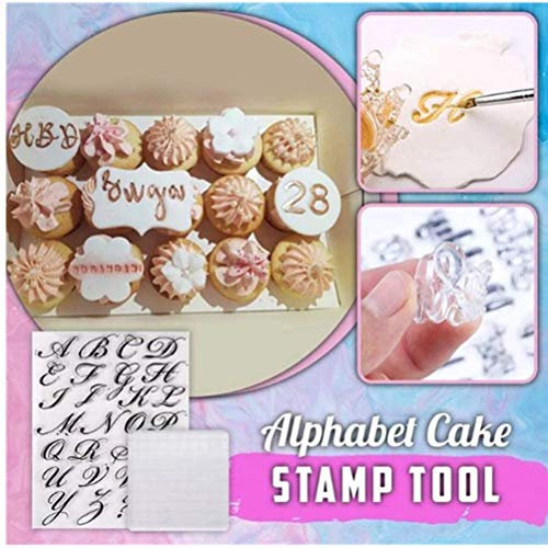 Jackallo Alphabet Kuchenstempel Werkzeug, Fondant Kuchenform DIY Cookie Stempel Ausstecher Form Englisch Buchstaben Keks Kuchenform Backwerkzeuge