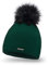 PaMaMi Slouch Beanie für Damen 17504 | warme Strickmütze mit Bommel | gestrickte Bommelmütze | Fellbommel Mütze für Winter | weiche Wintermütze | Farbenauswahl (Flaschengrün)