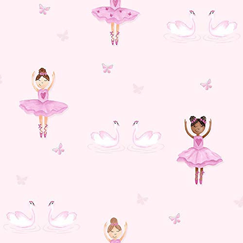 Ballerina Pink Wallpaper Kids Children Wallpaper Butterfly Swan Glitter