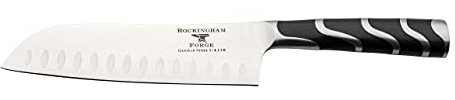 Rockingham Forge 128 Series 7 Inch Santoku Knife with German Steel Blade, Ergonomic Handle Made of ABS Plastic and Steel, Japanese Knife