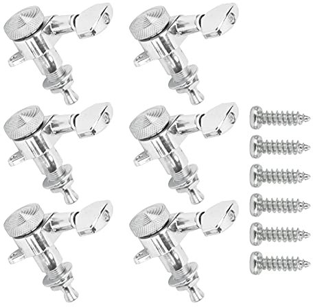 6Pcs Gitarren Mechaniken Gitarren Stimmwirbel für E-Gitarre und Westerngitarre Gitarren Saiten Stimmwirbel Stimmgerät (Set mit sechs rechten Tasten)