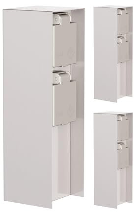 ledscom.de 3 pièces Colonne de Prises de Courant de Jardin POMI pour l'extérieur, IP44, 2X, Acier Inoxydable, INOX, carré, 23 cm