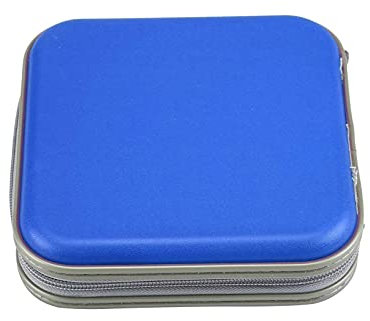 CD Wallet - 40 Disc CD DVD Case Storage Album Bag Wallet - Hand Strap Zip-Lock Disk Storage Holder Protector Travel Case Organizer - CD DVD Disc Storage Boxes for Collection and Travel (Blue)