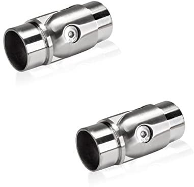 PRIOstahl Lot de 2 raccords articulés réglables avec articulation à 90° - Diamètre : 42,4 mm - Pour tube rond, main courante, balustrade - Tube inoxydable V2A