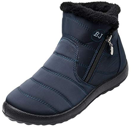 JLGY Schneestiefel Winterschuhe Herren Damen Gefüttert Warm Wasserdicht Winterstiefel Unisex Plus Samt Ankle Boots Snow Boots mit Reißverschluss Stiefeletten Kurze Stiefel