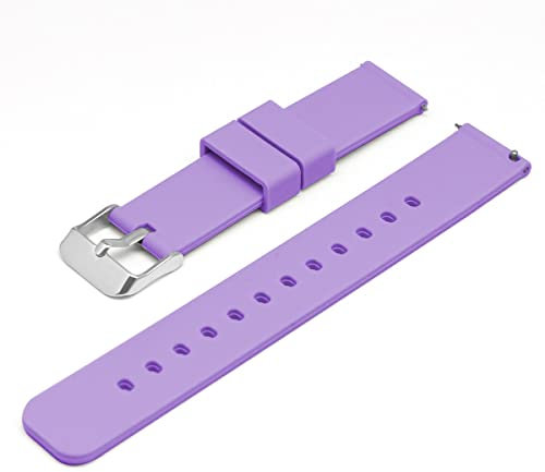 Adallor® 18, 20, 22mm Sport Bracelet de Montre en Silicone Étanche pour Homme et Femme | Band de Montre Caoutchouc de Remplacement de Réglable à Dégagement Rapide pour Montre Connectée et Classique