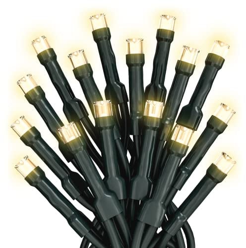 Prextex LED 11.5 M Green Christmas Tree Lights - Clear White Holiday Lights with Green Wire - Indoor/Outdoor String Twinkle Bulbs - (100 White Color, 11.5M / 38Ft)