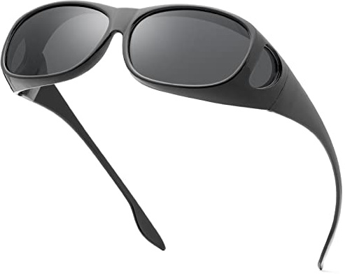 Passt über Sonnenbrillen, polarisierte Gläser, tragen über Korrektionsbrillen, UV400-Schutz, übergroßer Schild, umlaufend, Sicherheitsfahrbrille, blendfreie Brillen, für Männer und Frauen, kratzfest