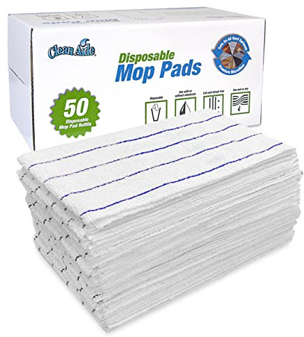 CleanAide Einweg-Mikrofaser-Wischpads in Spenderbox, 50 Stück, Weiß