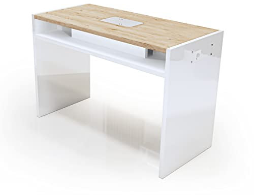 Professioneller Nageltisch für Maniküre, mit Absauger, 104 x 50 x 77 cm, Modell Worker Simple (Sherwood + Staubsauger 200)