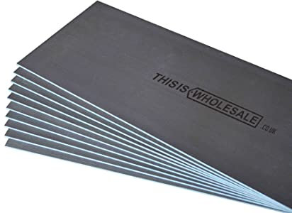 Tile Backer Board 6MM / 10MM / 12MM - Floor OR Wall Rigid Hard Insulation UNDERFLOOR Heating Cement Tile Backer Board 1200MM X 600MM (10MM Pack of 5 Boards with 75 Washers)