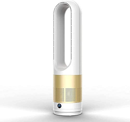 HHUARI 40W Bladeless Fan Cooler 18Inch 80° Oscillating Tower Fan with Remote Control, 8 Speed Settings, 8 Hour Timer Portable Floor Bladeless Fan/Gold The New