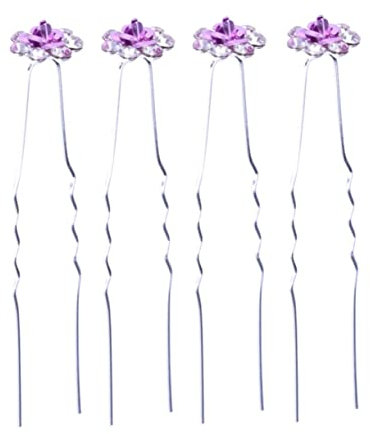 Dekorative Haarnadel Haarstäbchen Brauthaarnadel 20 Stück Kristall Violett