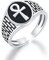Ankh Kreuz Ring Sterling Silber Verstellbarer Offener Ankh Ring Ägyptischer Religiöser Schutz Kreuz Ankh Ring Amulett Ankh Schmuck für Männer Frauen Abschlussfeiern