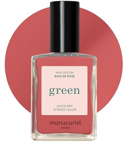 MANUCURIST • Green Smalto Unghie Rosa Antico • Smalto classico 9-Free • Vegano e di Origine Biologica (80%) • Manicure professionale • 15ml (BOIS DE ROSE)
