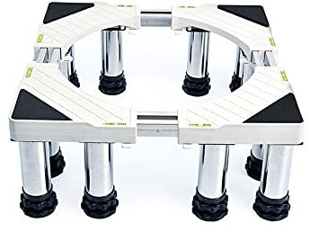 Washing Machine Stand Base Heavy Duty 4/8/12 Legs Adjustable Holder Bracket Dryer Refrigerator floor trays Length/Width 48-69cm for Cookers, Fridges, chest freezer (H:24-27cm) (4 legs,24-27cm) (4