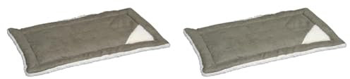 Kerbl Pet Liegekissen Cleo für Hunde und Katzen, wendbar, aus Softplüsch/Velourstoff, ideal als Einlage für Transportboxen, 48 x 29 x 3 cm, Grau (Packung mit 2)