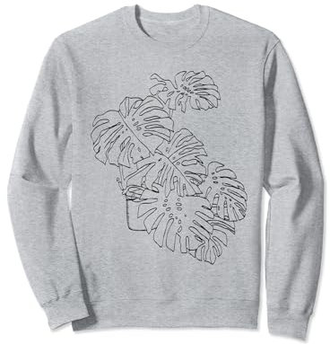 Monstera Haus Pflanze Zeichnung Sweatshirt