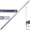 Montant 105cm - 2 Trous - Diamètre 25mm - pour Filet Trampoline (Partie Basse Qui se Fixe sur Pied avec 2 vis Droites)