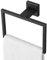 KWQKEM - Portasciugamani quadrato ad anello nero, da parete, in acciaio inox, da cucina, accessori da bagno per riporre asciugamani (nero opaco)