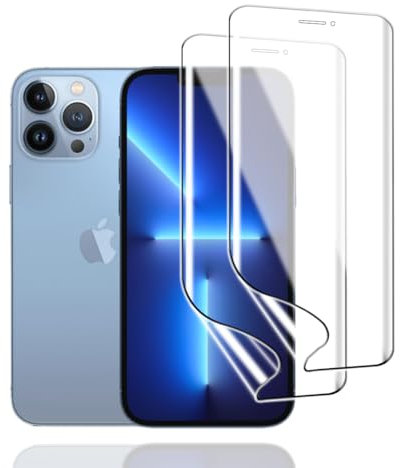 KoasVonson Displayschutzfolie für iPhone 13 Pro Max, 2 Stück TPU Schutzfolie Weiche HD Klar Flexible Transparente Hydrogel Folie TPU Film