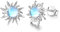 MondsteinSonne Ohrringe 925 Sterling Silber Sonne Ohrstecker Hypoallergene Sonne Ohrringe Silber Sonnen Ohrringe Geschenke für Damen Mädchen Kinder
