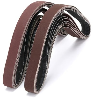 16 Pièces Bande Abrasive 25x 762 mm,Ensemble de Bandes Abrasives Grains 60/120/240/320/400/600/800/1000 2 Pièces Par Grain Bande de Ponceuse pour le Ponçage