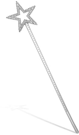 ZEYIYER Baguette de fée pour enfants, baguette à paillettes étoiles pour filles, baguette de princesse, baguette de fée ange argentée pour baguette de fée étoile pour accessoires de costumes, décorati