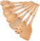 comfoyar Juego de Utensilios de Cocina, 7 Piezas Cucharas de Madera para Cocinar Con Spatula y Ladle, Resistencia al Calor Adecuado para Ollas no Pegajosas-Haya