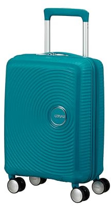 American Tourister Soundbox Mini - Kinderkoffer 47 x 32 x 21 cm, 22 L - Hartschalen Handgepäck Trolley, passend für die meisten Airlines inkl. EasyJet - Leichtgewicht mit 4 Rollen, Blau (Deep Teal)
