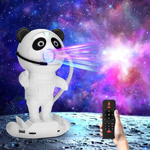 Proiettore Stelle Soffitto, LED Astronauta Proiettore Stelle 360° Regolabile con Altoparlante bluetooth,10 Modalità di Nebulosa & Telecomando, Luce Notturna, Lampada Proiettore Stelle Bambini Adult