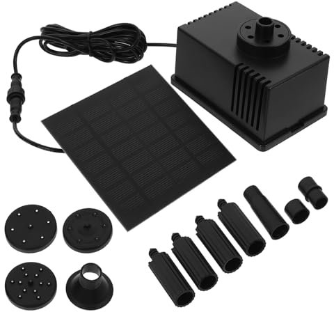 POPETPOP Solar-Brunnenpumpe: 7 V 1 5 W Solar-Wasserpumpe Aquarium-Wasserpumpe Solar-Teichpumpe Tauchwasserpumpe Für Vogelbad Teich (180 L/H)