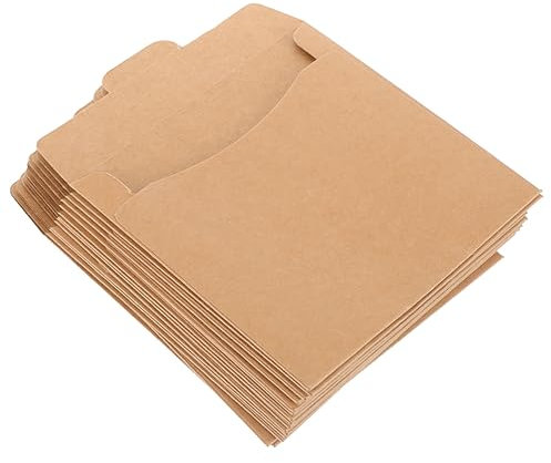 HOMSFOU 50pcs Kraft Paper CD Sleeves Sturdy CD Case for Safe Storage of Cds Dvds Media Accessory Storage Paper CD Envelopes for CD Packaging Bag