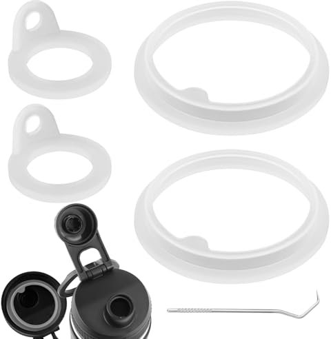 4pcs Gaskets Replacement for TAKEYA Actives, Silicone Seal Ring Seal Parts Accessories Leak-Proof Replacement Compatible with TAKEYA Actives 18oz 22oz 24oz 32oz 40oz (Not for TAKEYA Originals)