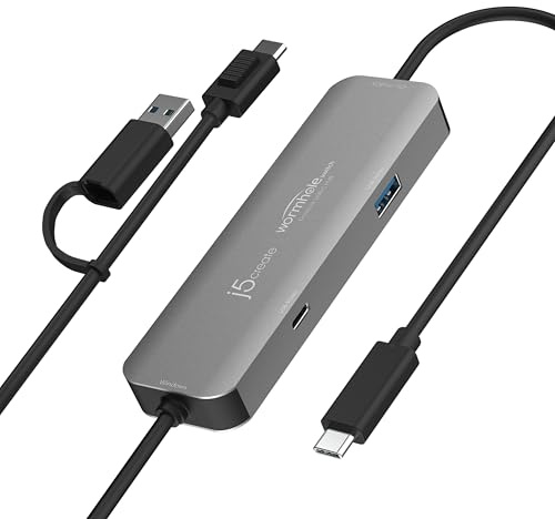 j5create iPad/iPhone-zu-Windows-Kollaborations-Hub | iPad als zweiter Monitor für Windows-Laptop, Dateiübertragung iPhone/Windows-PC, Wormhole Switch CrossLink (JCH422)