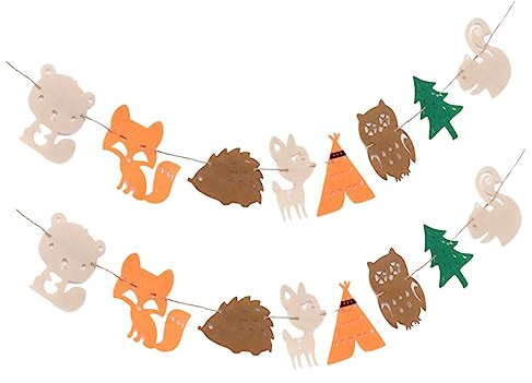MOLUCKFU 2st Tierische Latte-art Für Zu Hause Geburtstagsdekorationen Großes Happy Birthday-banner Lichter Alles Zum Geburtstag-banner Wiederverwendbar Kind Colorful Leinen-