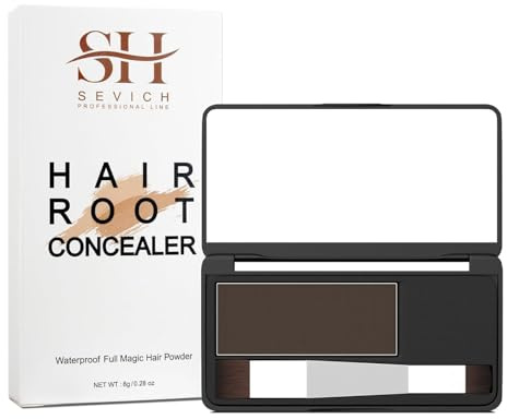 Sevich Root Cover Up Ansatzpuder - Haaransatz Puder, Schnellabdeckung Grauer Haarwurzeln, Haarpuder Ansatz Mit Wasserfester Rezeptur perfektes Finish, 8g Mittelbraun