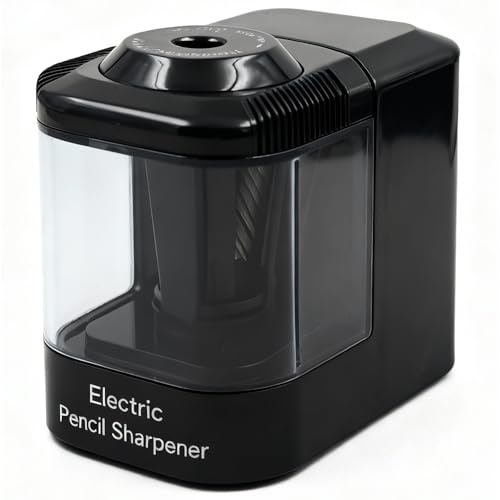 JZF Heavy Duty Electric Pencil Sharpener, Black USB & Battery Powered Pencil Sharpener, Best for Kids Students and Personal Use in Office School and Home