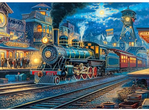 Puzzle 1000 Teile,Puzzle Erwachsene, EIN Herausforderndes R채tsel,Puzzlespiele f체r Die Ganze Familie,Geschenke f체r Frauen,Geschenke f체r M채nner,Thema:Bahnhof