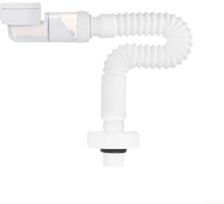 Feegow Flexible Waste Pipe, G1-1/4 Bathroom Sink Plumbing Parts, Odour-Proof Sink Waste Trap Adjustable Siphon Hose for Bathroom Kitchen