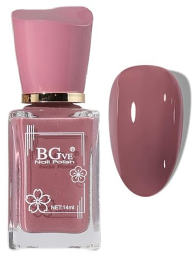 Pink Nail Polish - Dark Pink Nail Polish - Natural Grey pink Nail Varnish Quick Dry Long Lasting No Need Uv - Glossy Dusty pink Nail polish For Women Girls Nails Art Gifts Manicure