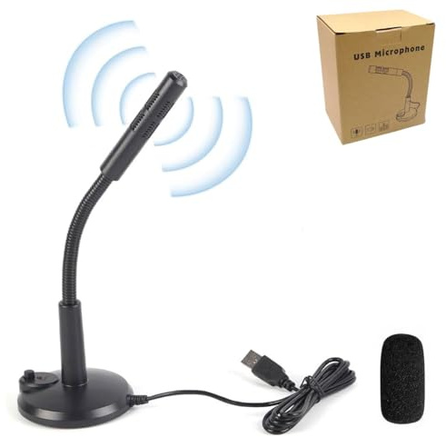 GERUI USB Microphone - Omnidirectional PC Mic for Conferencing, Gaming, Chat & Podcasting - Compatible with PS4, Mac, Laptop, Windows & Linux