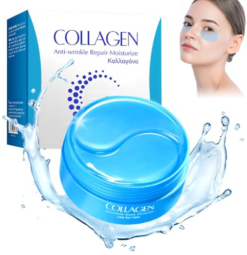 60 Pcs Augenpads,Augenpads Gegen Augenringe mit Hyaluronsäure & Collagen,Anti Aging Augenmaske mit Kühlend Feuchtigkeit,Ideal für Empfindliche Haut