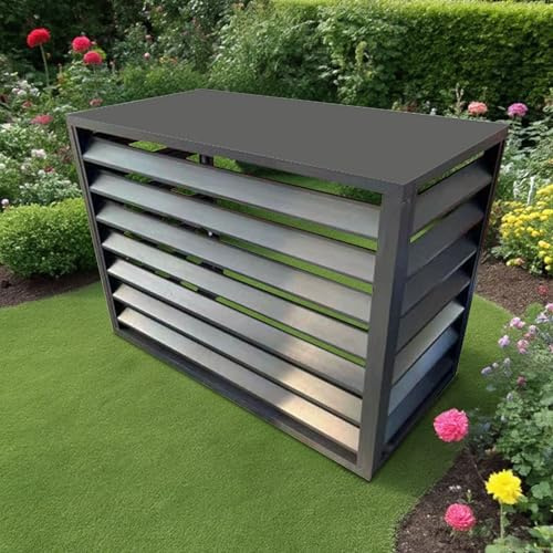 Outdoor Air Conditioner Cover Aluminium Heat Pump Enclosure Weatherproof AC Unit Shield Grey Protective Canopy (100x50x70cm) Durable & Stylish Design
