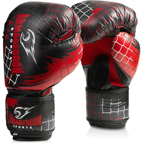 Guantes de Boxeo para Hombre – Kickboxing Muay Thai Entrenamiento Guantes de Boxeo – Guantes de Boxeo de Cuero para Hombres – Guantes de Boxeo para Sparring Fitness Artes Marciales