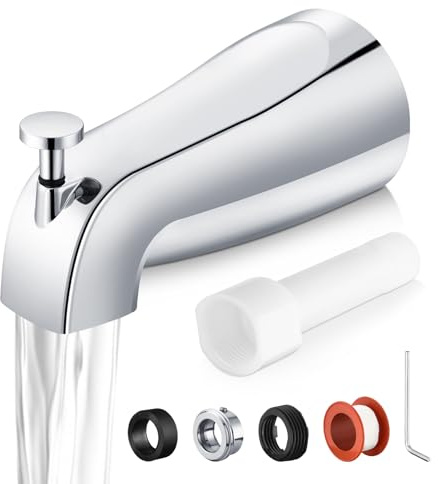 Bathtub Faucet Replacement with Diverter,Easy to Install Tub Spout for 1/2 Copper Pipe,1/2 IPS and 3/4 IPS with Install Tool
