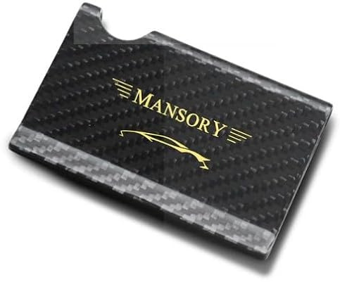 Mansory Carbon Kartenhalter mit Geldklammer, Luxuriöse T-200 Carbonfaser, Schwarz, Elegantes Logo in Gold oder Silber (Gold)