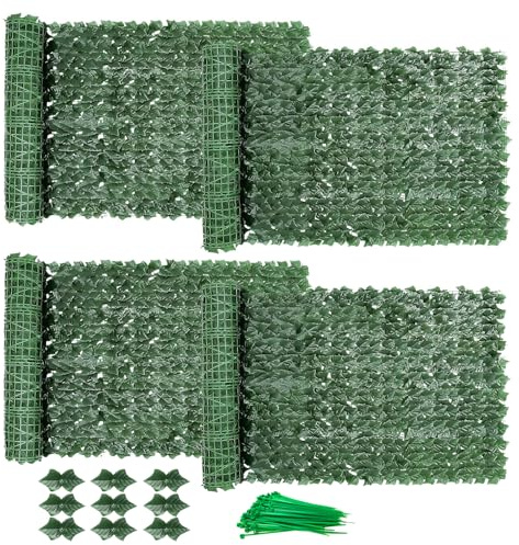 Balkon Sichtschutz,300x100cm Sichtschutz Zaun,Sichtschutz Balkon Mit Kabelbindern, Sichtschutz Efeu, Zaun Sichtschutz, Sichtschutz Garten,Efeu Sichtschutz,Garten Sichtschutz Uv-Beständig4 Stück)