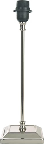 Generisch Lampenfuß Quadratisch, Nickel verchromt, 41 cm, 12 cm Basis | Klassisches Design, Glänzend verchromt, Ohne Leuchtmittel, WEEE-Reg.-Nr.DE61240014