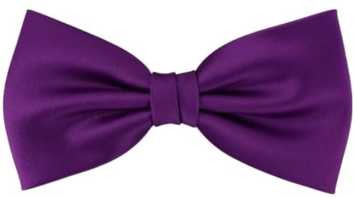 TigerTie vorgebundene Fliege Schleife in lila Einfarbig Uni + Geschenkbox
